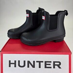 Hunter Original Chelsea Rain Boots Black Women's 7
